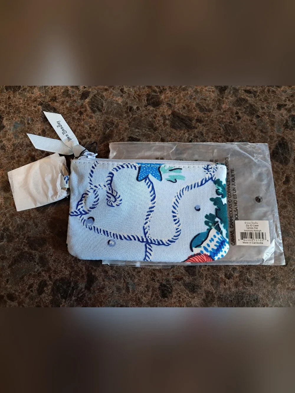 Vera Bradley Zip ID Case Anchors Aweigh BNWT - Picture 2 of 2